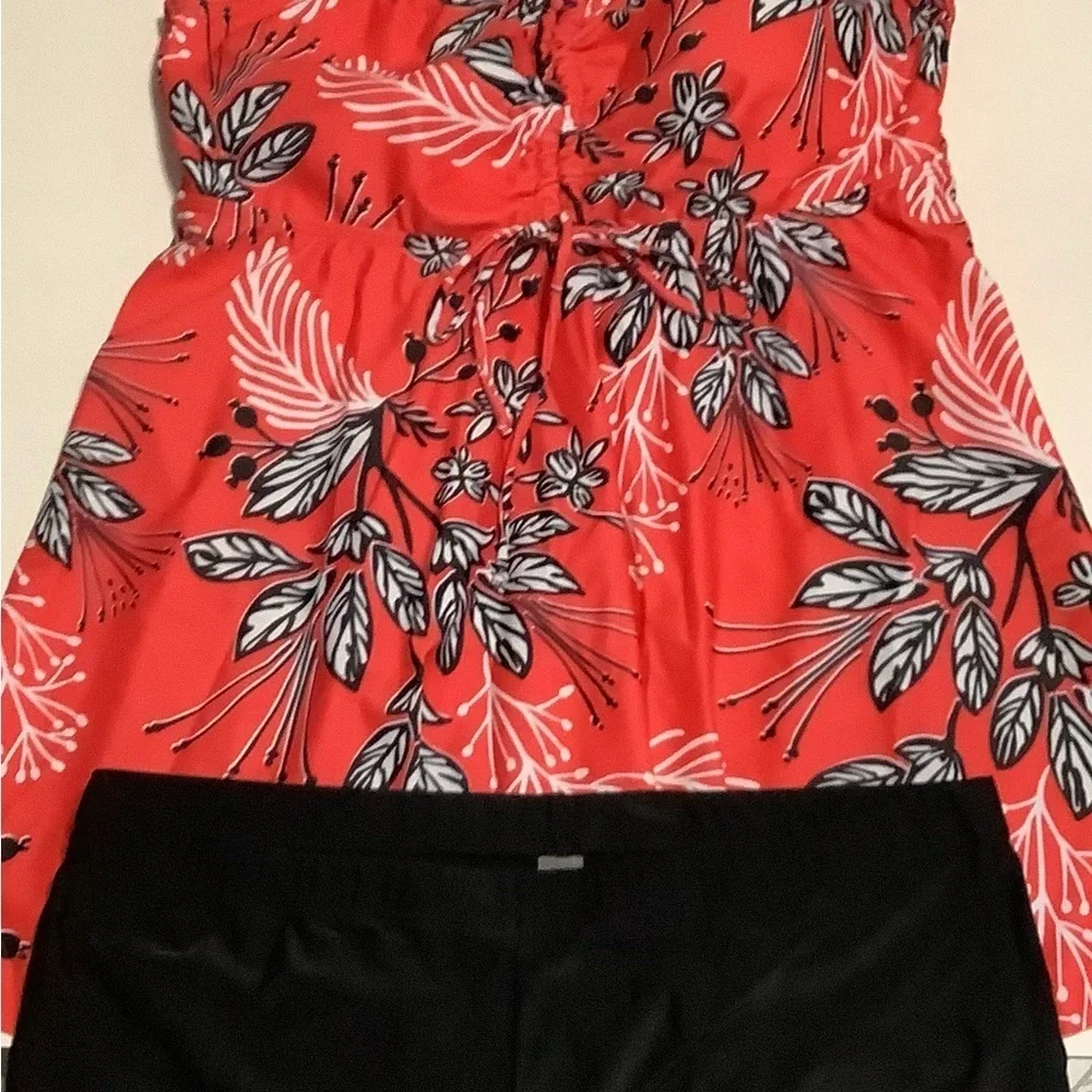 Floral Red Bikini Top